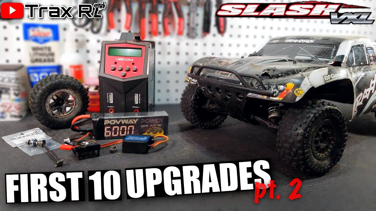Первые 10 улучшений для Traxxas Slash VXL! | Руководство для начинающих по лучшим деталям для хоп...