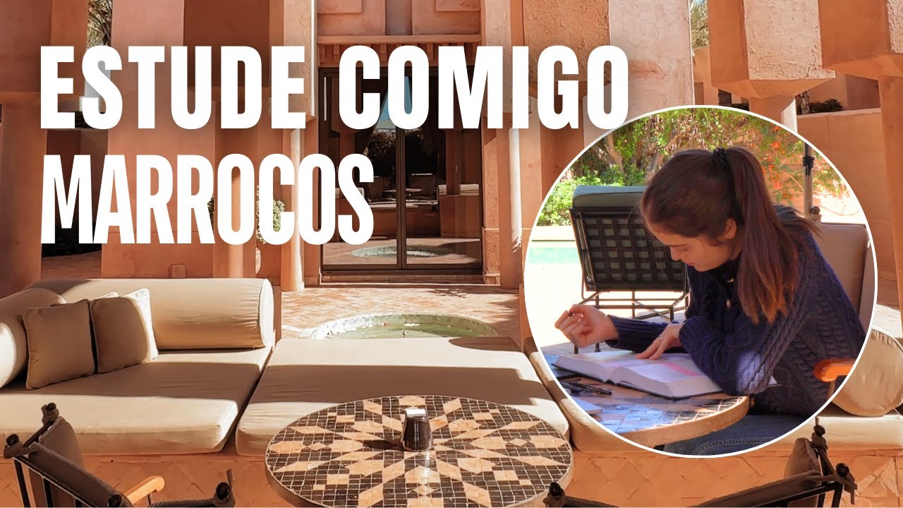 ESTUDE COMIGO TEMPO REAL, 1h sem m&uacute;sica, estudando no Marrocos! (Hotel Amanjena em Marrakesh)