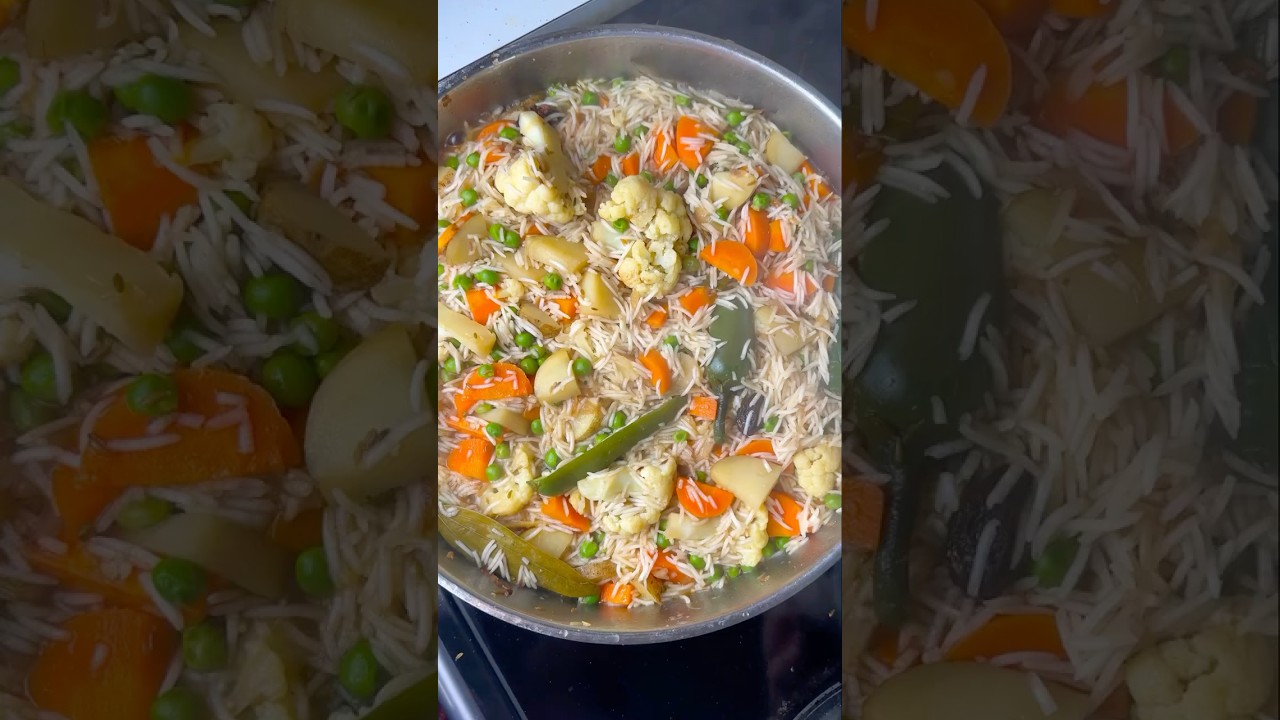 Vegetable pulao or sabzi pulao
