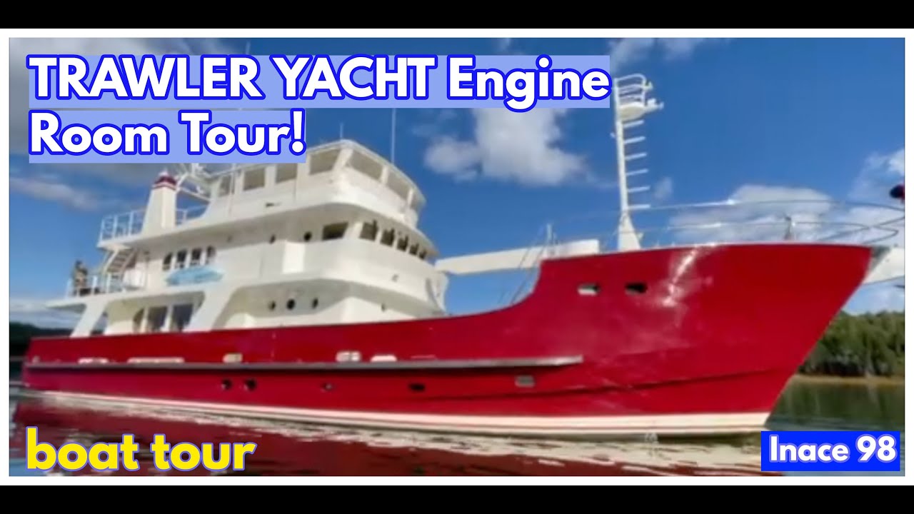 $6.85M Trawler Yacht TOUR | Engine Room & Exterior 98ft Inace 'AB Normal' | Part 2