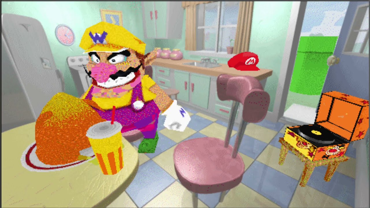Wario dies of food poisoning while eating chicken