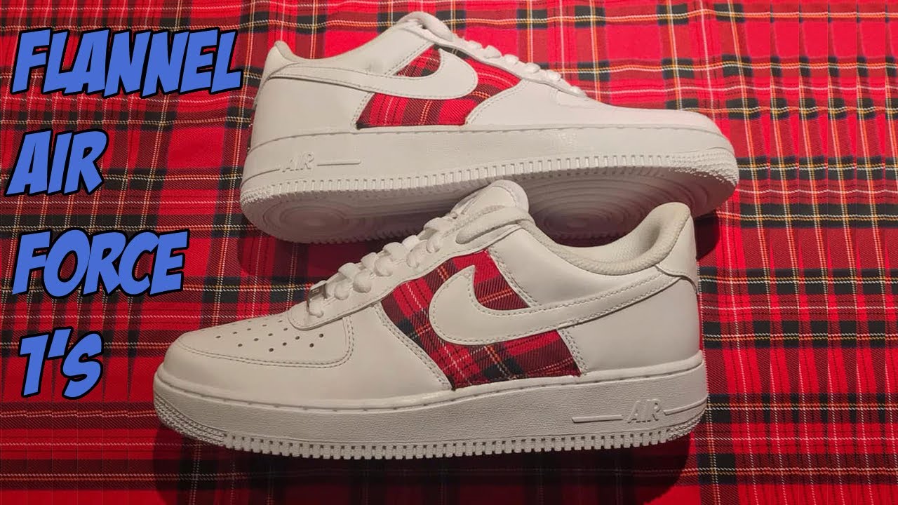 Custom Flannel Air Force 1's | How To Make A Custom Sewn Nike Air Force 1 - Khameleon Kickz