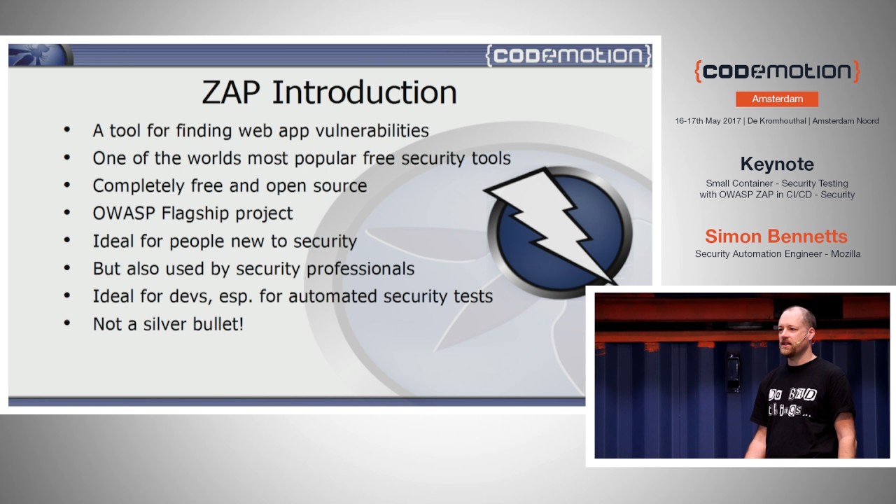 Security Testing with OWASP ZAP in CI/CD - Simon Bennetts - Codemotion Amsterdam 2017