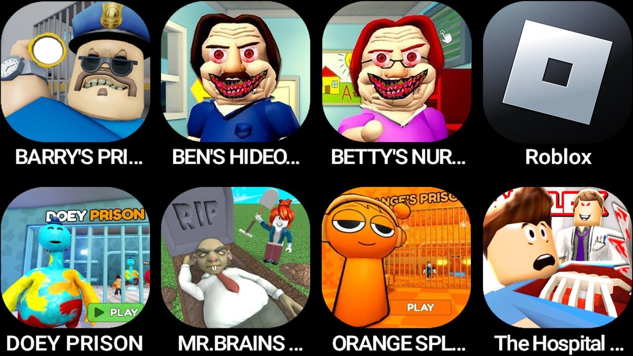 BARRY'S PRISON,BEN'S HIDEOUT,Betty's Nursery!,Roblox,DOEY PRISON,MR BRAINS WATERPARK!,ORANGE SPLAN..