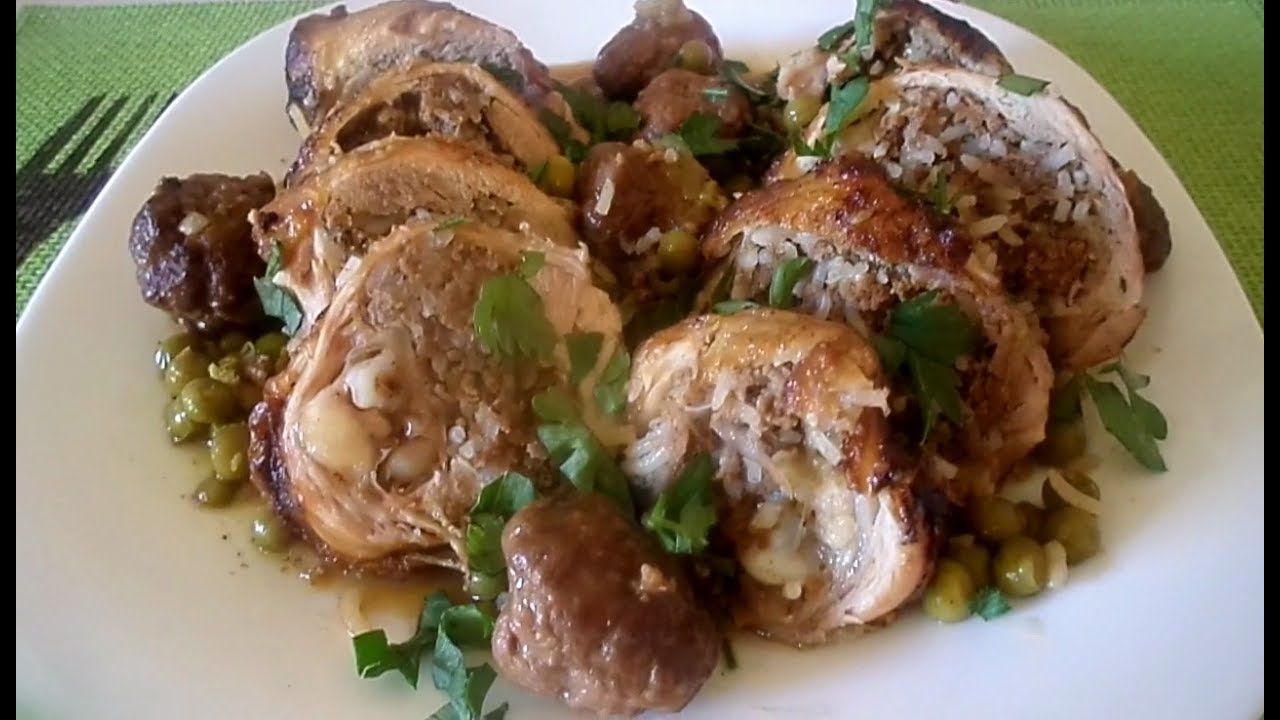 Cuisses de poulet farçies à la viande hachée     افخاذ الدجاج محشية باللحم المفروم