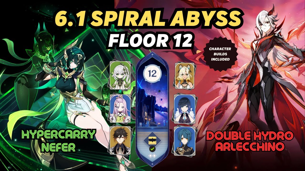 C1 Arlecchino Vape + C0 Nefer WITHOUT Lauma | NEW Spiral Abyss Showcase【Genshin Impact】 #原神 #genshin