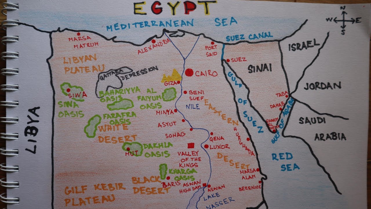 ASMR Map of Egypt - Drawing Map of Egypt - Whispering with Chewing Gum - Slovak ASMR Whisper