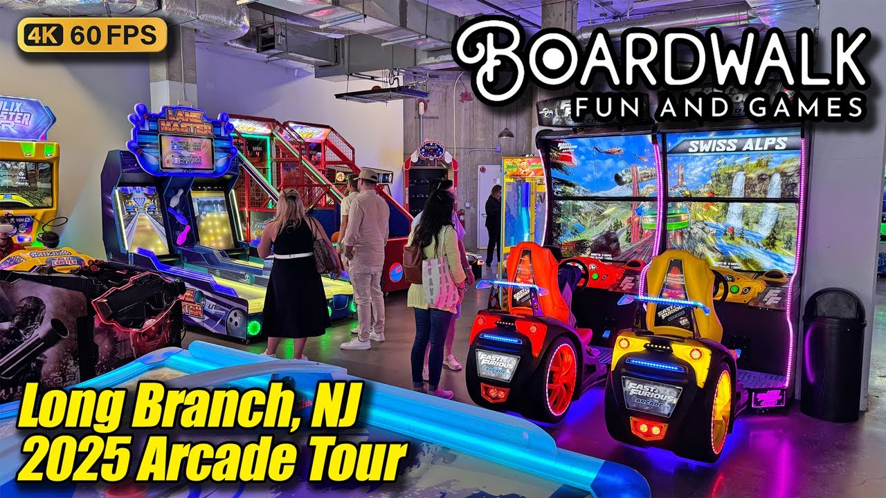 Boardwalk Fun And Games arcade tour (Long Branch NJ), new May 2025 full 4K walkthrough