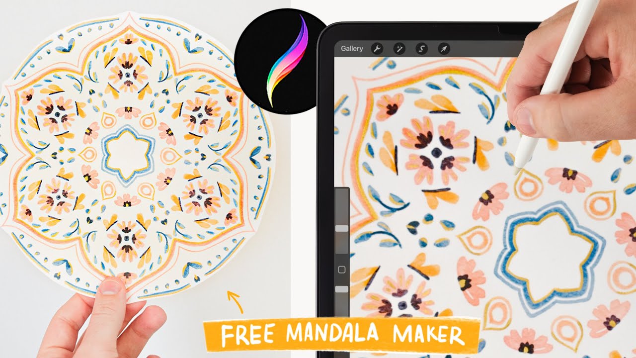 How to draw Mandalas in procreate (the easy way). FREE mandala maker tool for procreate