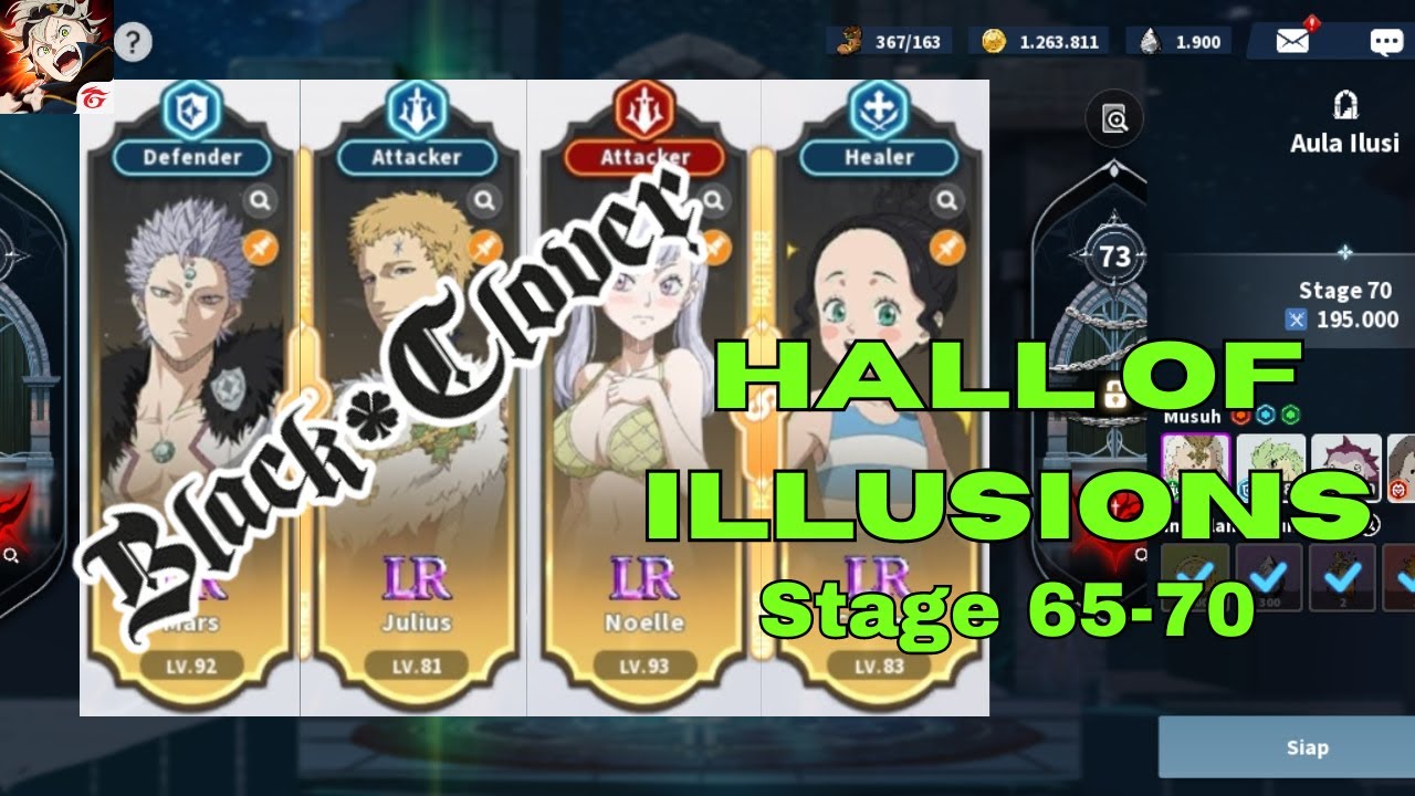 Push Hall of Illusions Stage 65-70 - Black Clover M Global