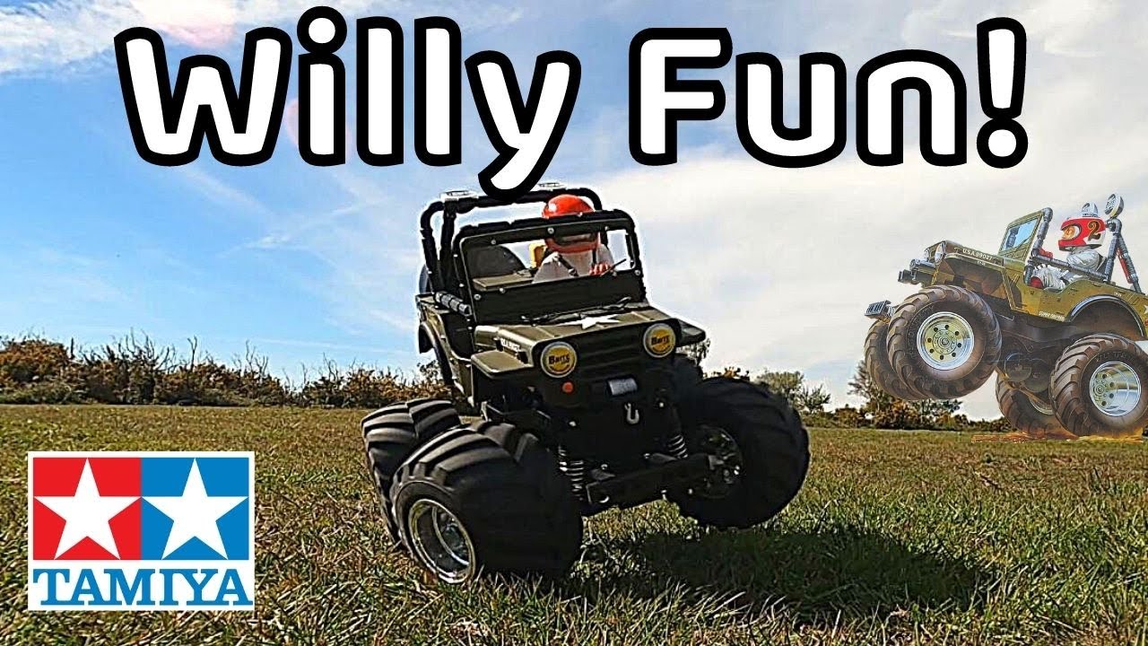 Willy Fun! Tamiya Wild Willy 2 RC Action. Brushless WR-02 2WD and GF-01 4WD chassis in bash bonanza!