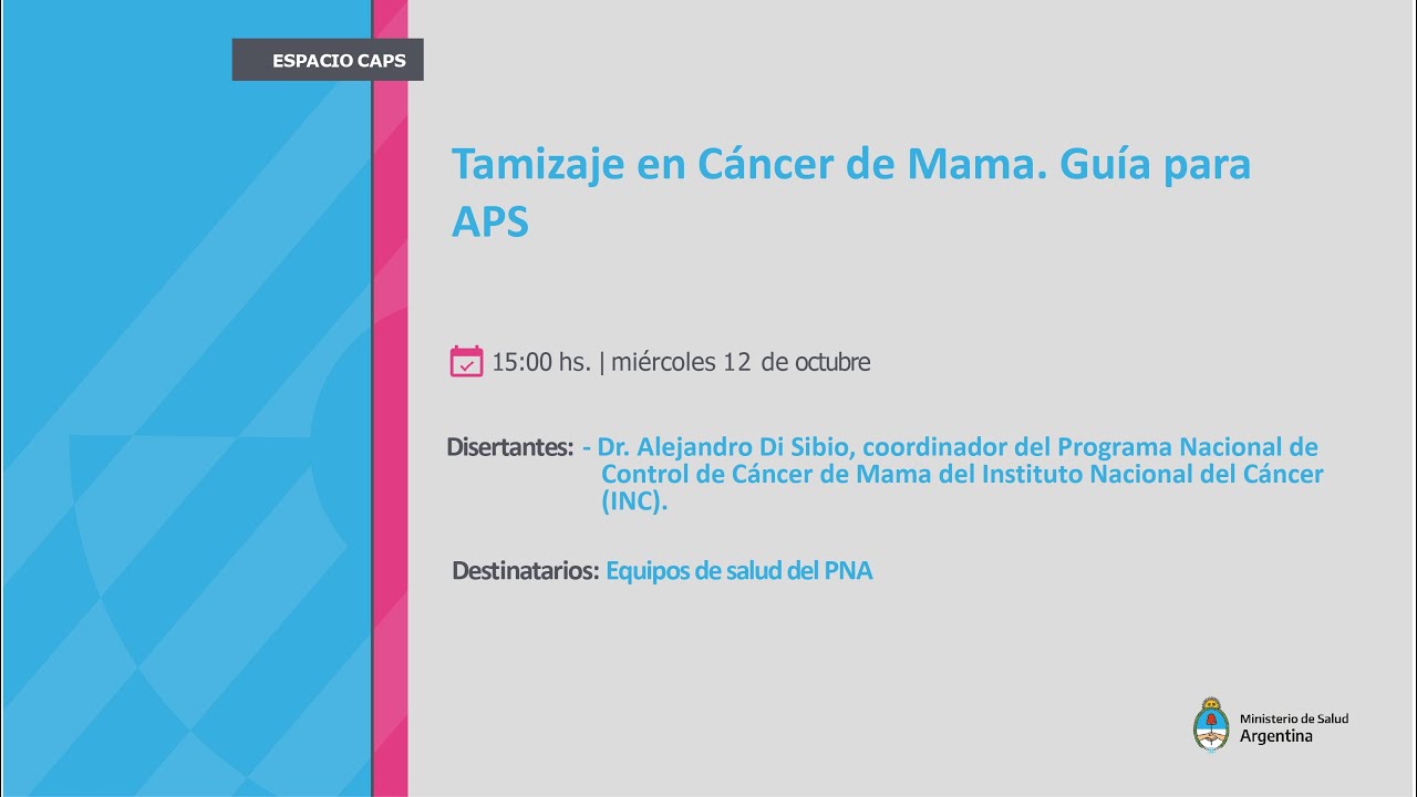 Tamizaje en Cáncer de Mama. Guía para APS