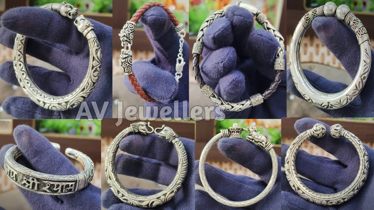 chandi ka kada // silver kada designs for mens with price // silver oxidise kada designs