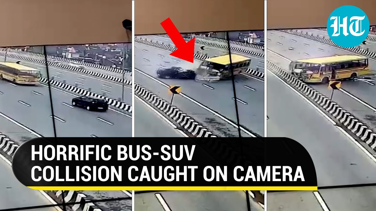 On Cam: Speeding Bus On Wrong Side Of Delhi-Meerut Expressway Collides With SUV; Six Killed