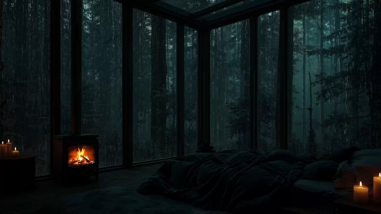 Rainy Night Ambiance at Night Forest 🌧️ Relaxing Sleep Sounds (No Music, No Ads Style)