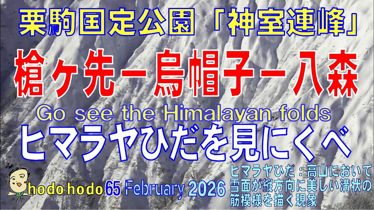 栗駒国定公園「神室連峰」槍ヶ先－烏帽子－八森 ヒマラヤひだを見に行くベ　Go see the Himalayan folds 　hodohodo 65　 Feburary2026