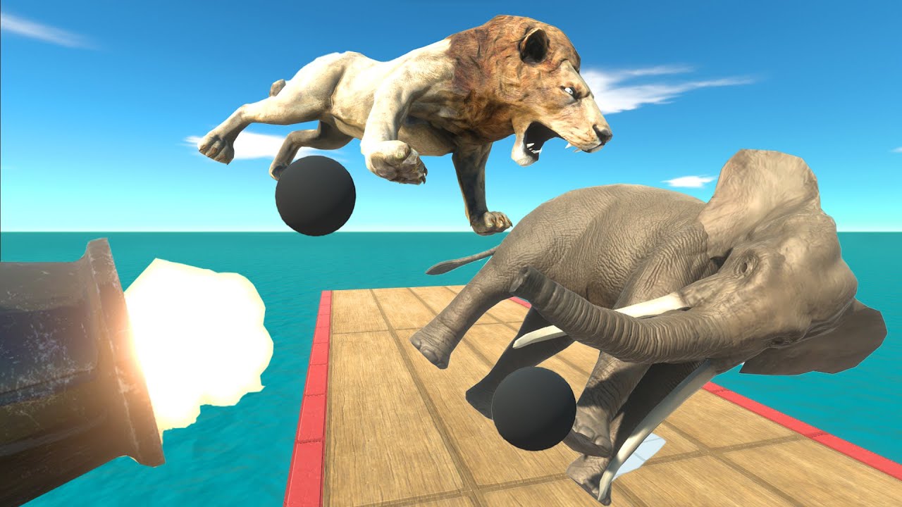 Escape from deadly war cannons - Animal Revolt Battle Simulator
