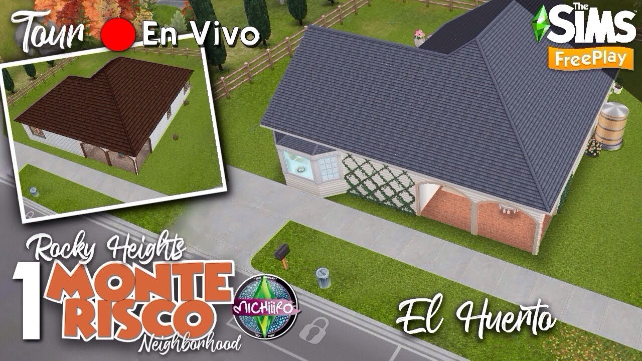 El Huerto TOUR 🌿 Nueva Ciudad Monte Risco  en VIVO 🔴 SIMS Freeplay [Rocky Heights]
