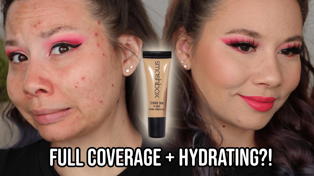 Smashbox 24 HR. Hydrating Foundation | Wear Test on ACNE + DRY + Texture