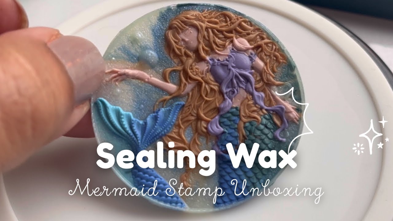 The beauty of large size wax seal stamps | The mermaid stamp 🧜‍♀️ | Sealing Wax | ASMR