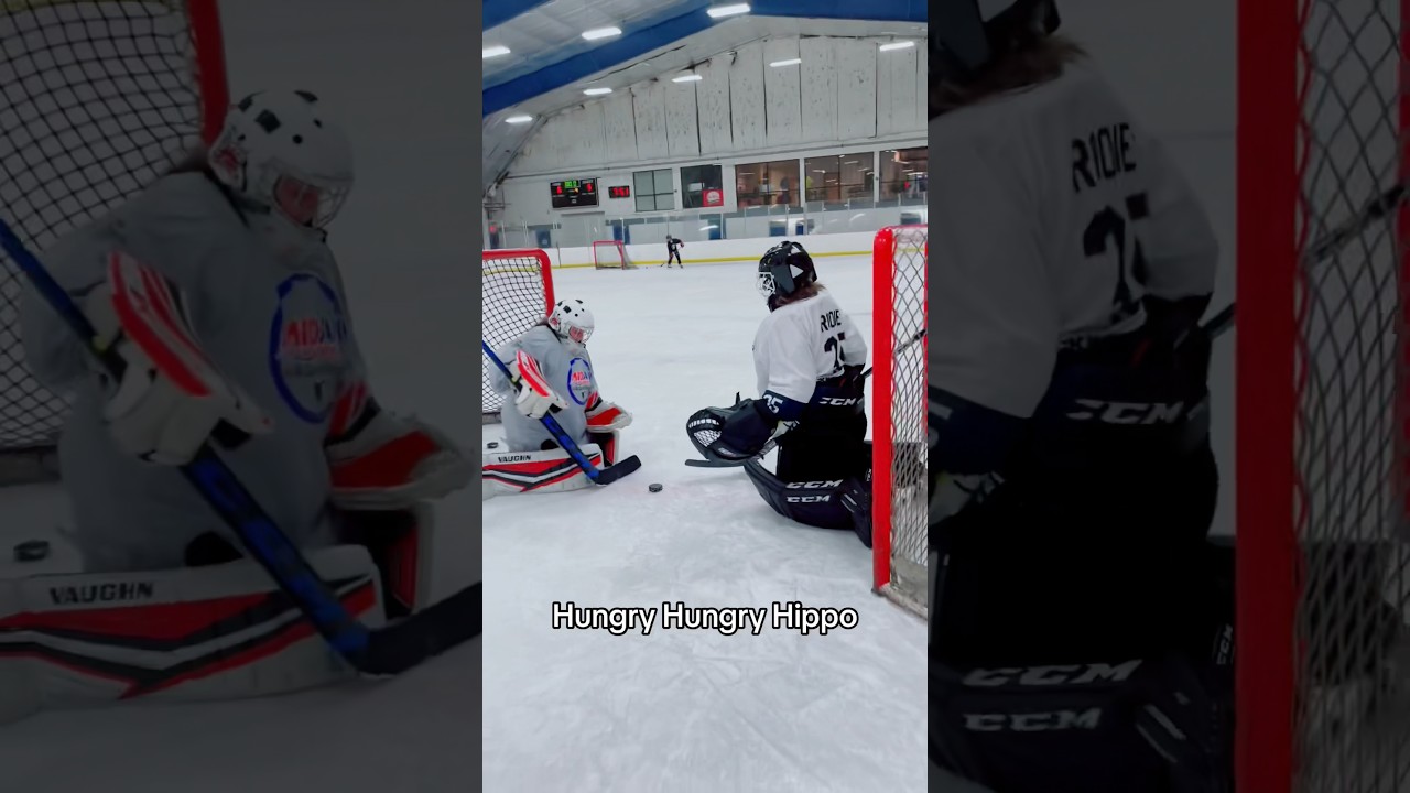 Fun Hockey Goalie Drill 😳 #hockey #icehockey #nhl #hockeygoalie