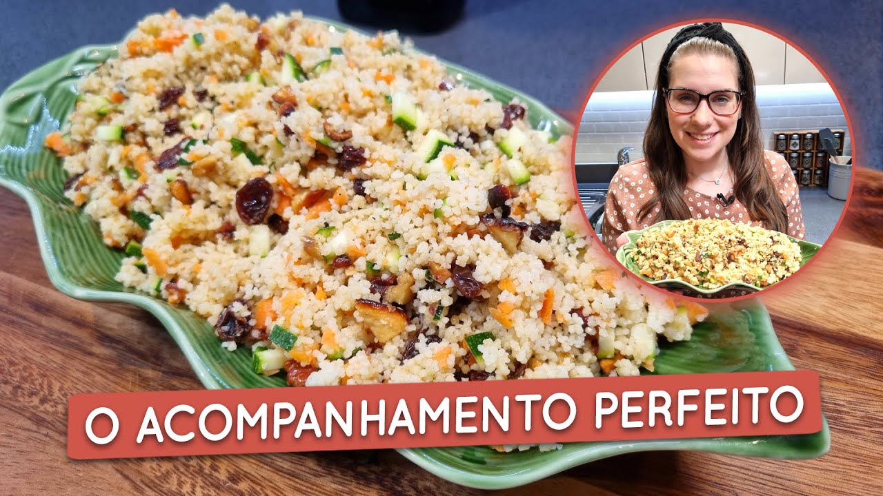 Couscous marroquino com legumes e nozes, delicioso e rapido