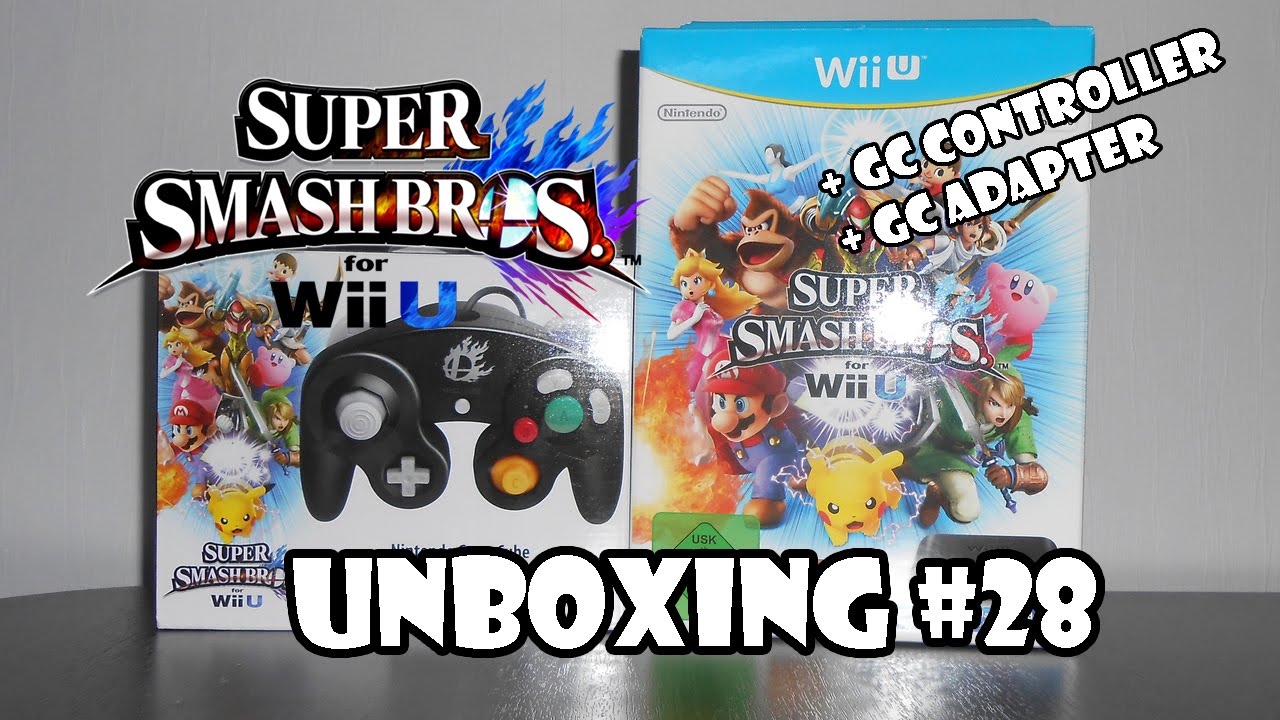 Super Smash Bros. for Wii U + GameCube Adapter + GC Controller - Unboxing #28