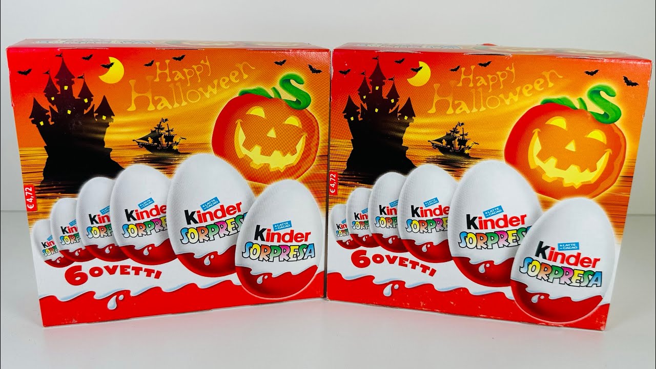 Распаковка старых киндер сюрпризов Хэллоуин из Италии . Old Kinder Surprise Unboxing Halloween 6pacs