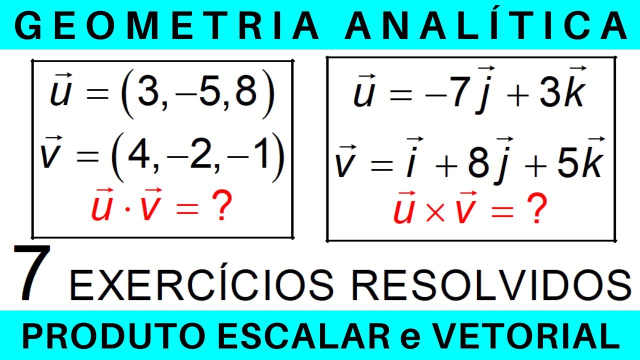 VETORES e GEOMETRIA ANALÍTICA 🔸 PRODUTO ESCALAR e PRODUTO VETORIAL 