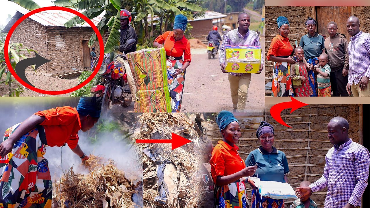 🙆Byari ibyishimo😁 mu gutungura Wa mubyeyi ufite abana 4/tumuzaniye ibyo kurya ndetse na Matera,Imana