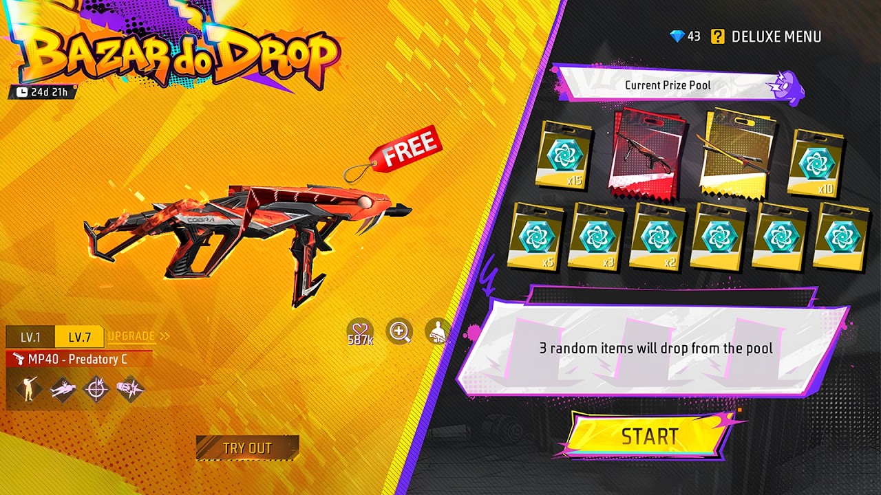 1 Spin = FREE Evo Gun 😱 Bazaar Drop Event Free Fire