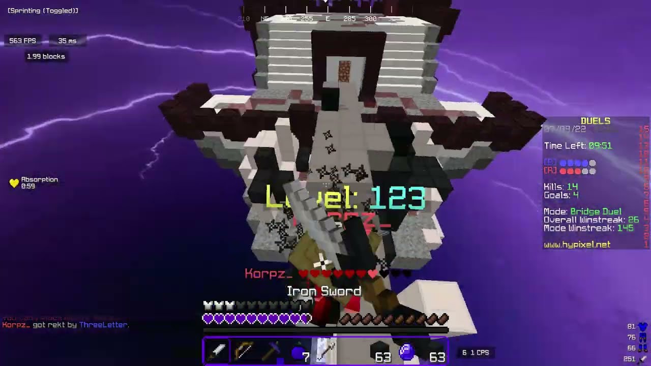 Beating A PRIME In QUEUE!!!! Winstreak 145 Season 3!!! Minecraft Hypixel BRIDGE!!!