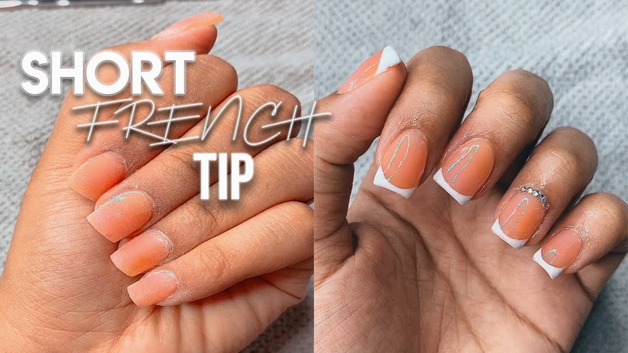 SHORT FRENCH TIP NAILS W/ POLY GEL