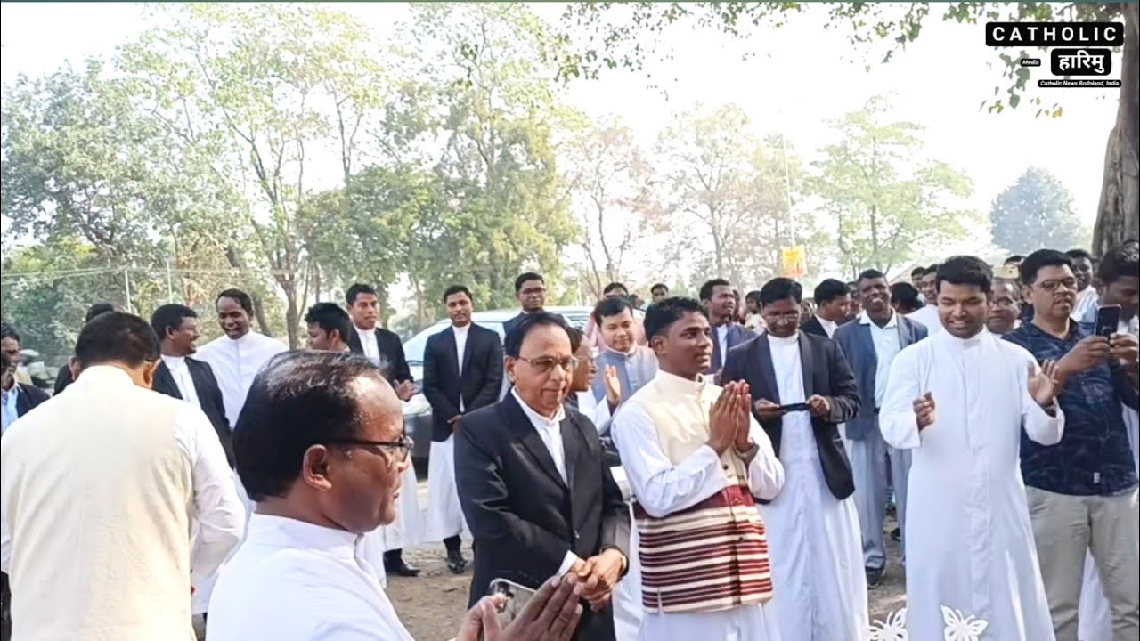The newly ordained Priest, Rev. Fr. Ebinius Beck, was welcomed by his villagers, Borgang Parish.