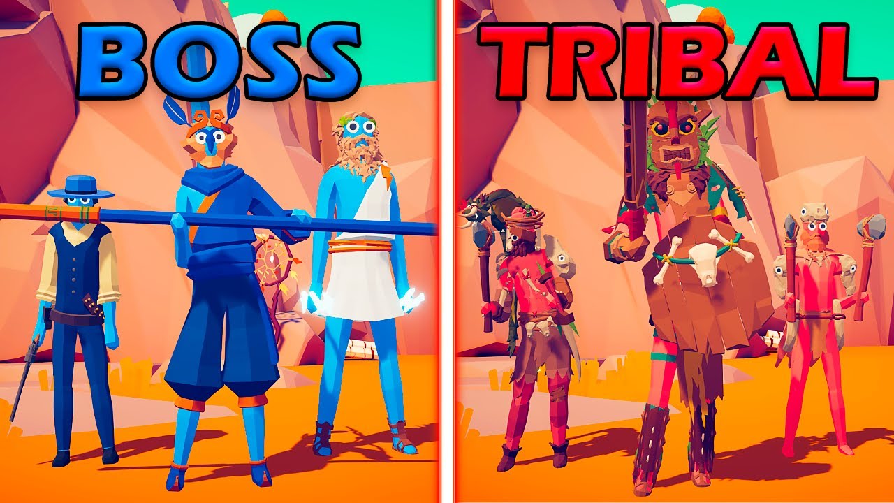 BOSS UNITS TEAM vs MEGA TRIBAL TEAM - Totally Accurate Battle Simulator | TABS