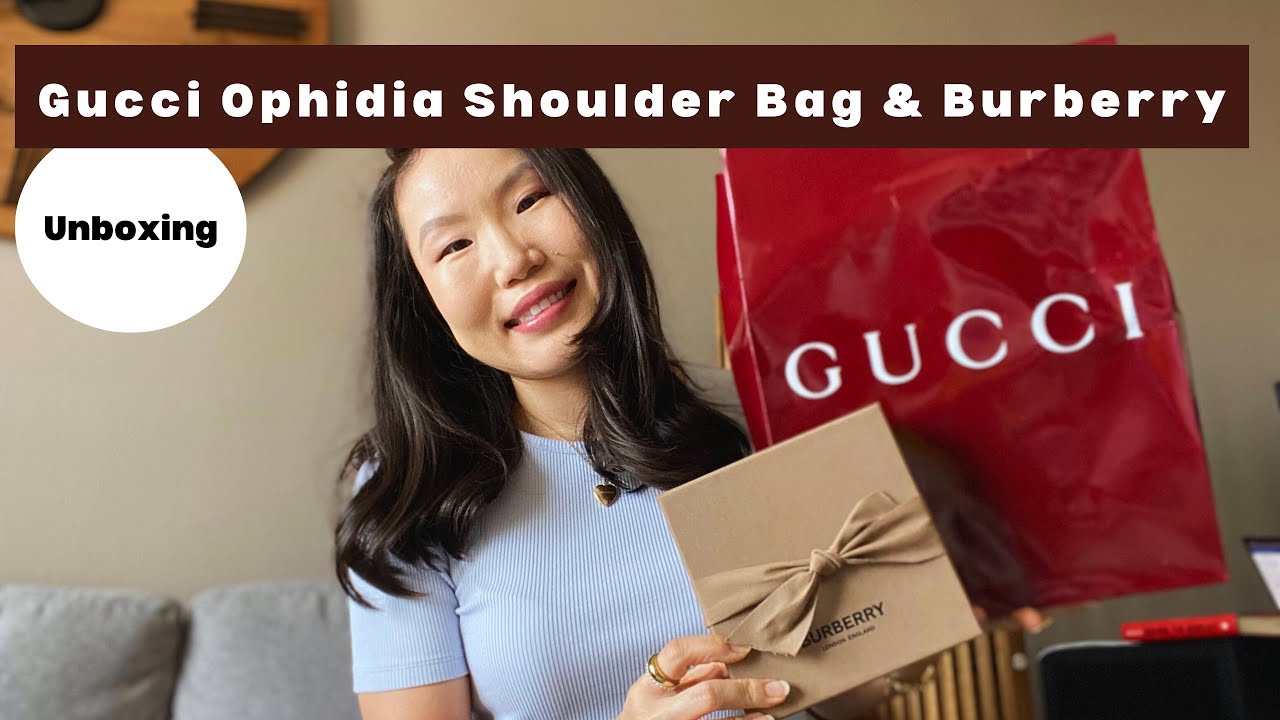 UNBOXING | Gucci Ophidia Super Mini Shoulder Bag, Burberry Card Holder, Amsterdam Airport shopping