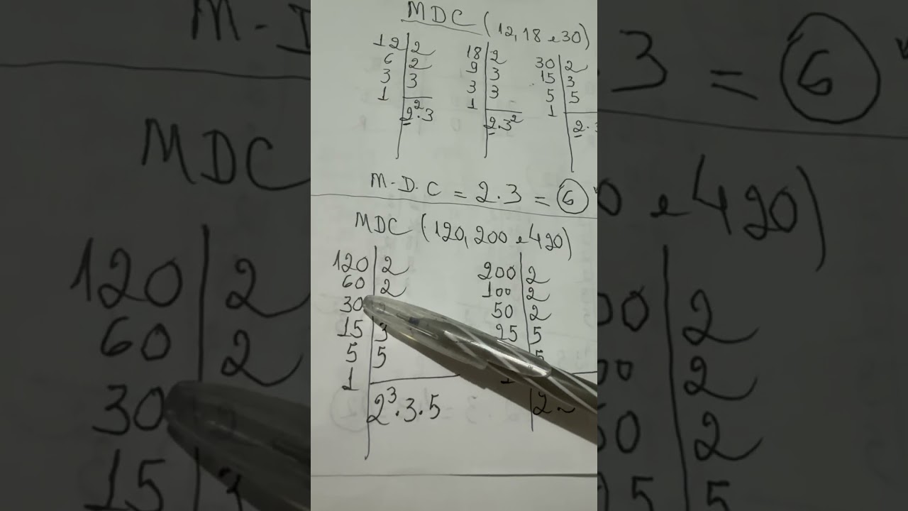 Aprendendo a calcular o MDC pela decomposição em fatores primos 