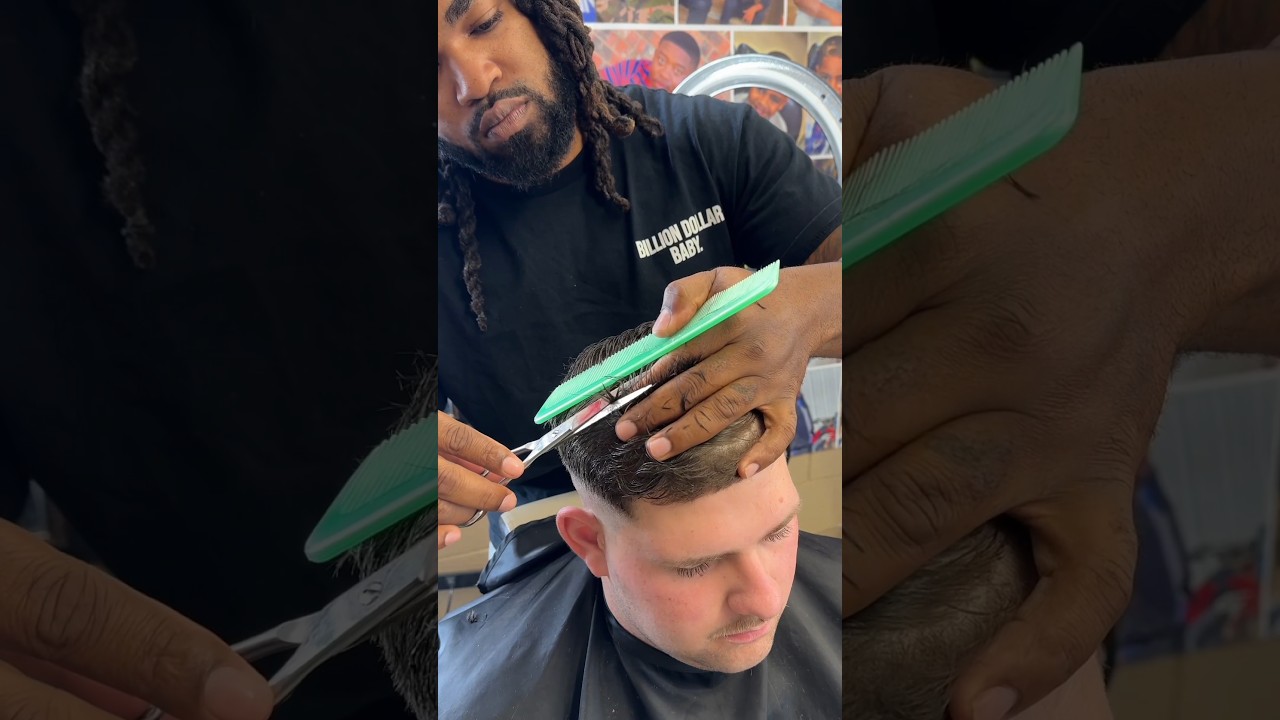 Стрижка с эффектом фейда Comb Over 💈💇 часть 1