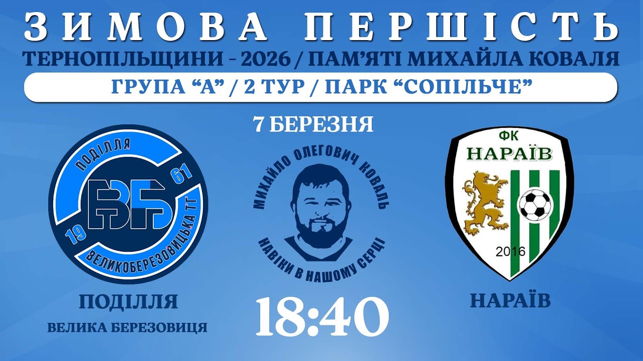 НАЖИВО / ЗИМОВА ПЕРШІСТЬ ТЕРНОПІЛЬЩИНИ - 2026 / ПАМ’ЯТІ МИХАЙЛА КОВАЛЯ / ПОДІЛЛЯ ВБ - НАРАЇВ
