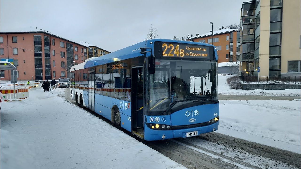 Solaris Urbino 15LE Pohjolan Liikenne 686 linjalla 224B 