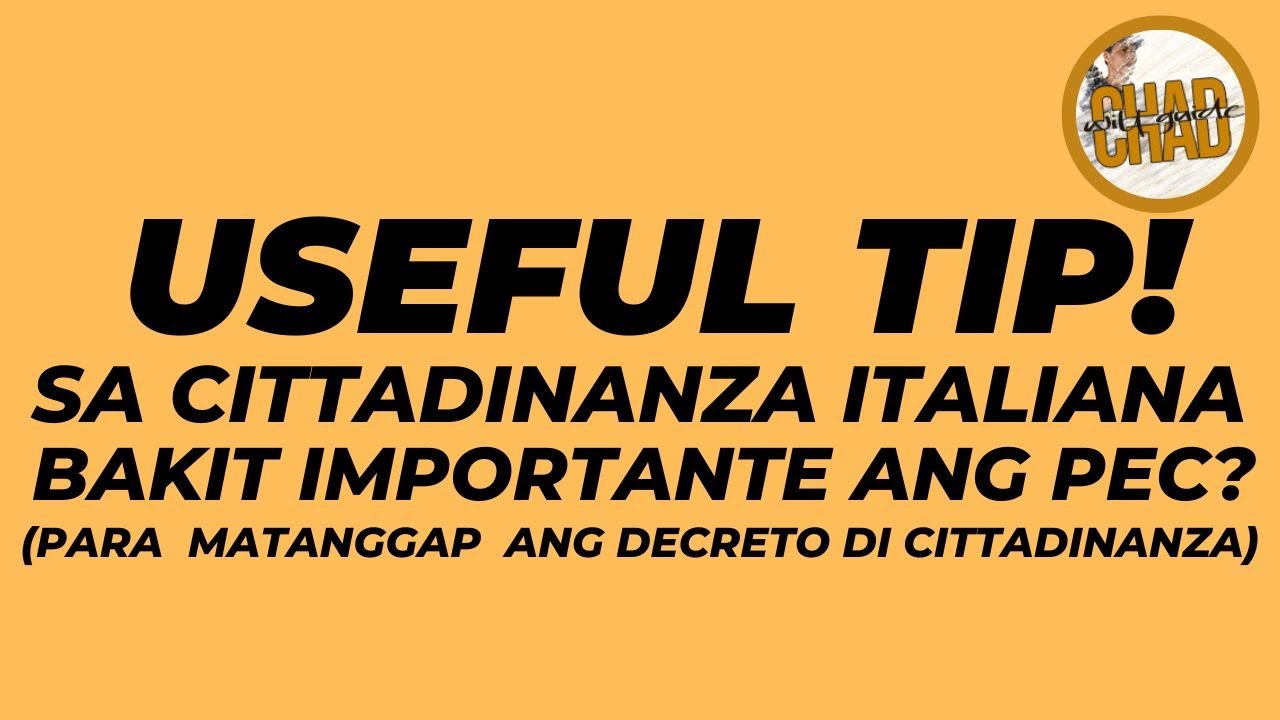 Bakit IMPORTANTE ang PEC sa application for Italian citizenship?