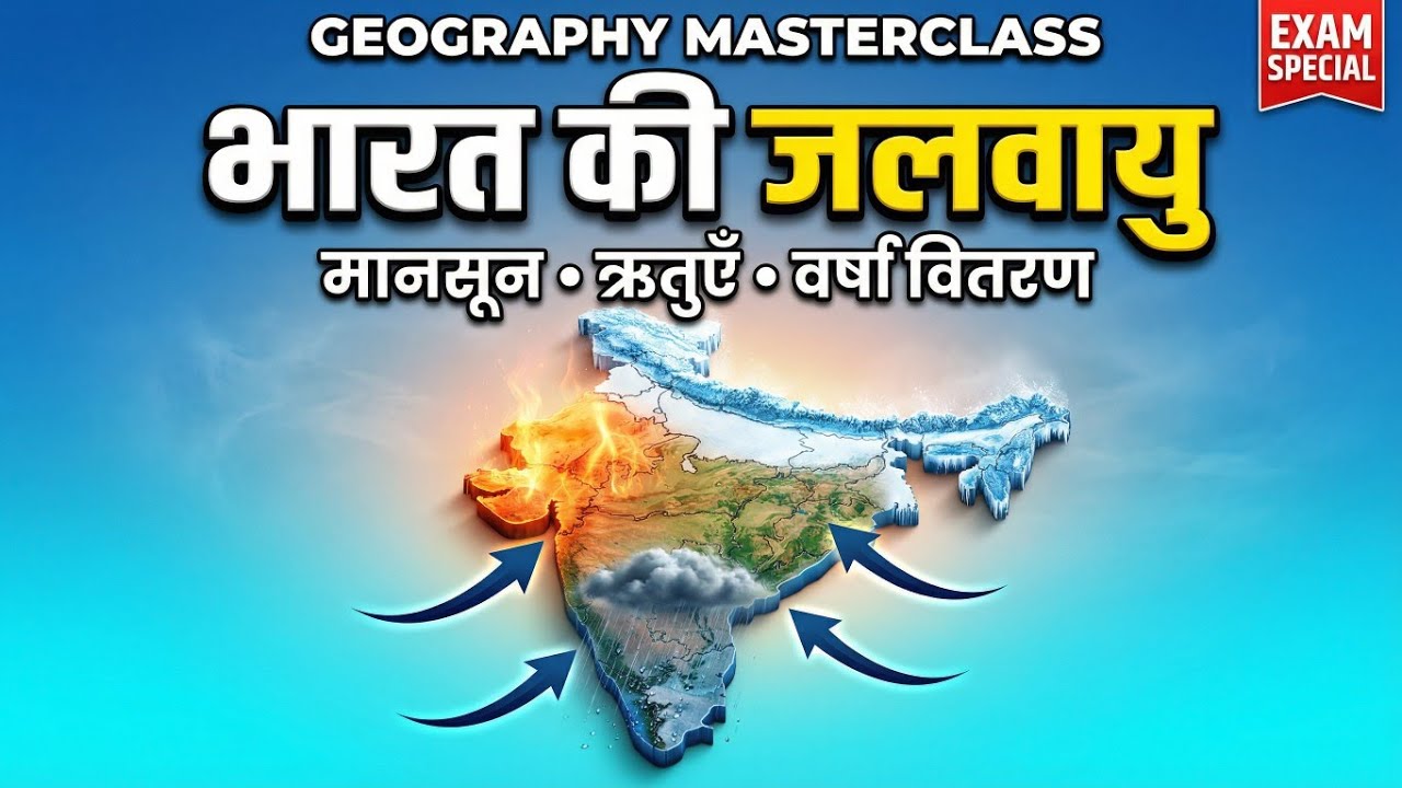 भारत की जलवायु | मानसून, ऋतुएँ और वर्षा वितरण Full Concept | Indian Climate Explained
