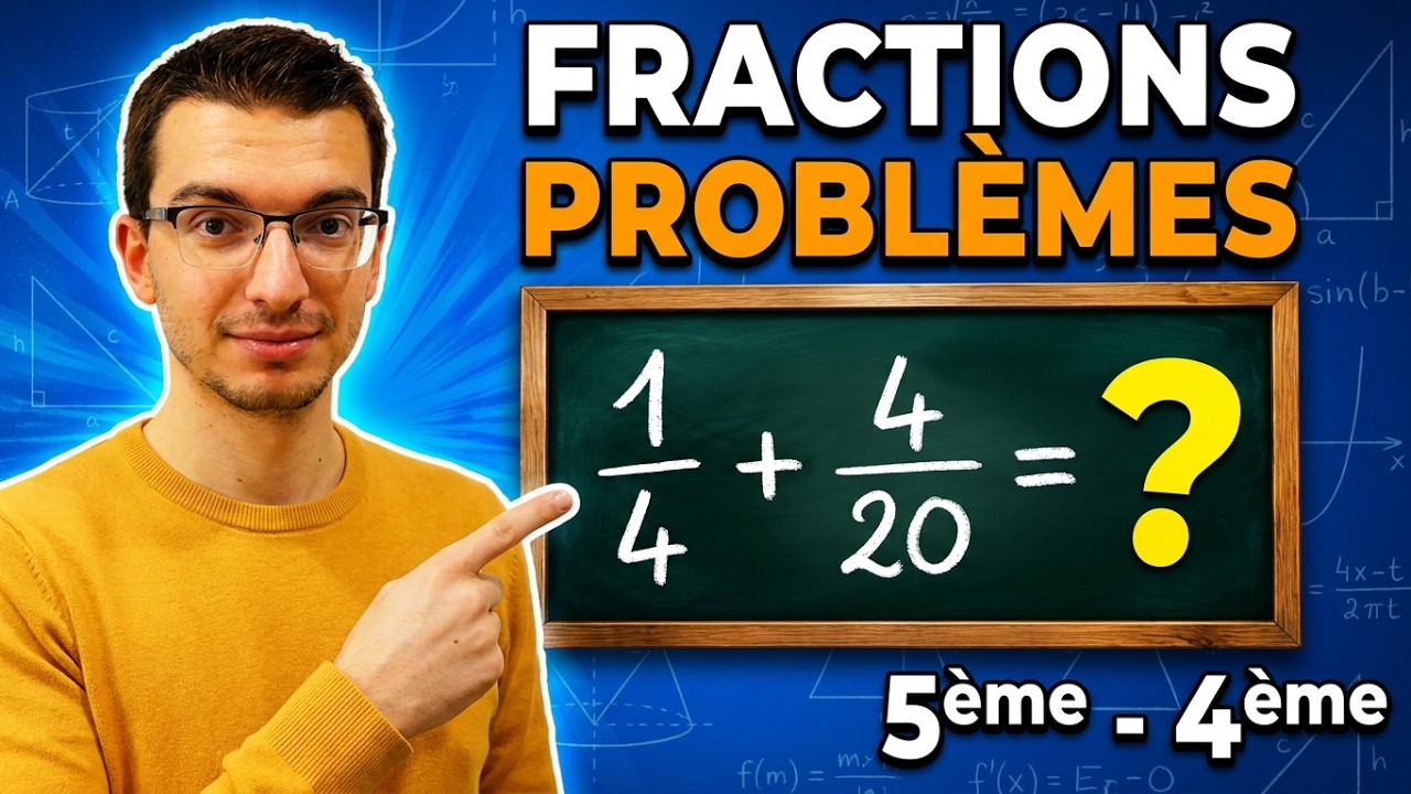 ADDITION DE FRACTIONS - Application aux problèmes - 5ème-4ème
