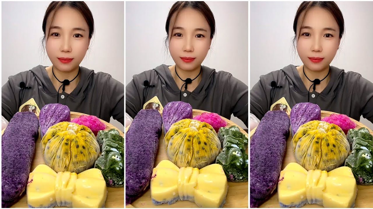  ASMR ICE EATING with MATCHA and PASSION FRUIT 