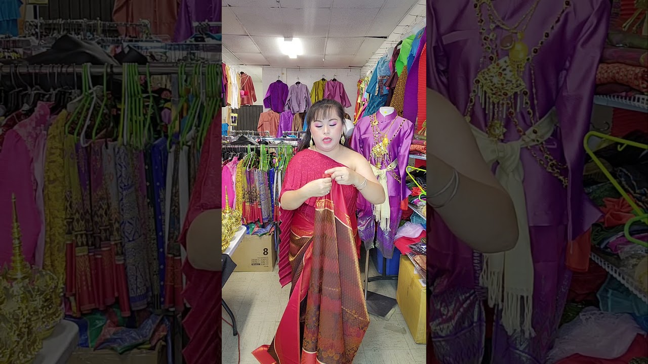 how to wear thai old style sabai and thai dress