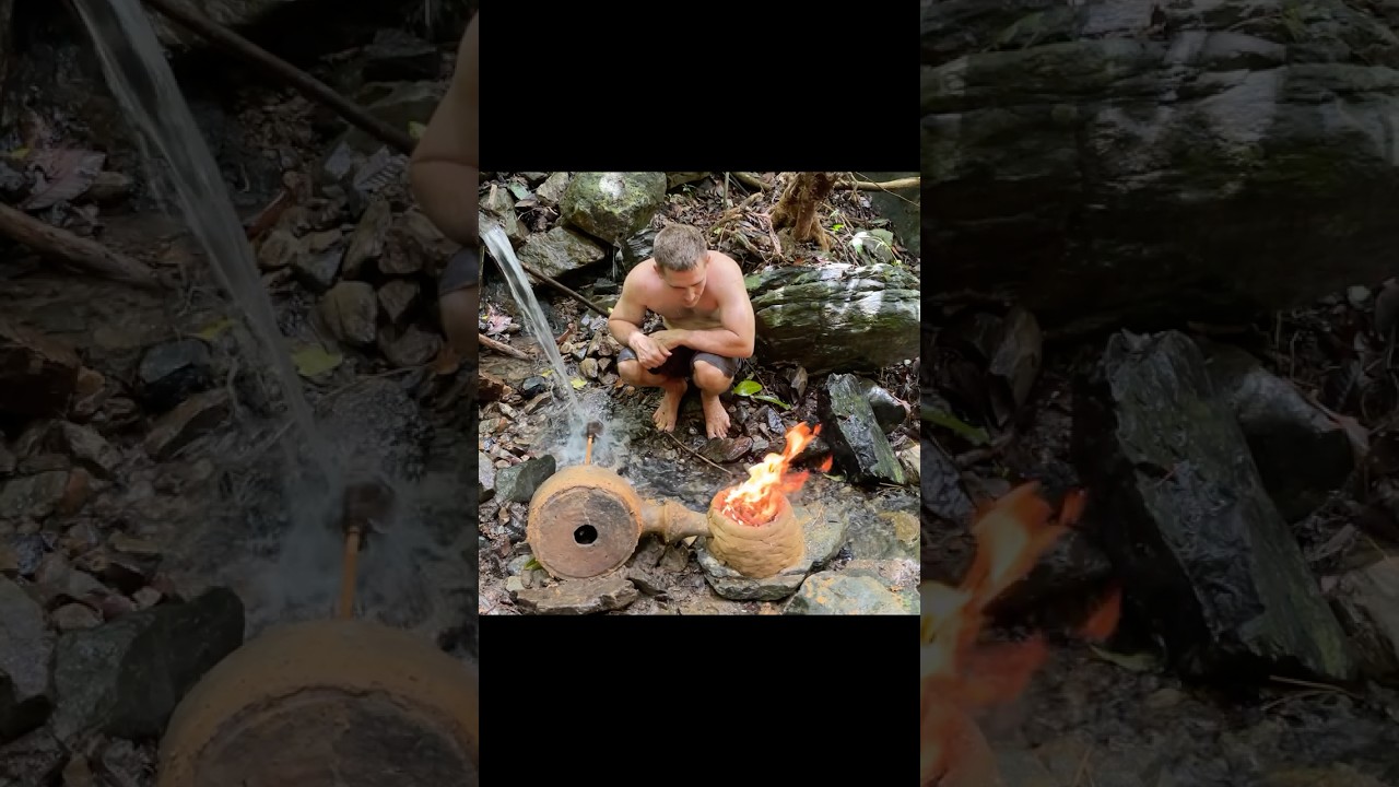 Primitive Technology: Water powered forge blower (Short Video)