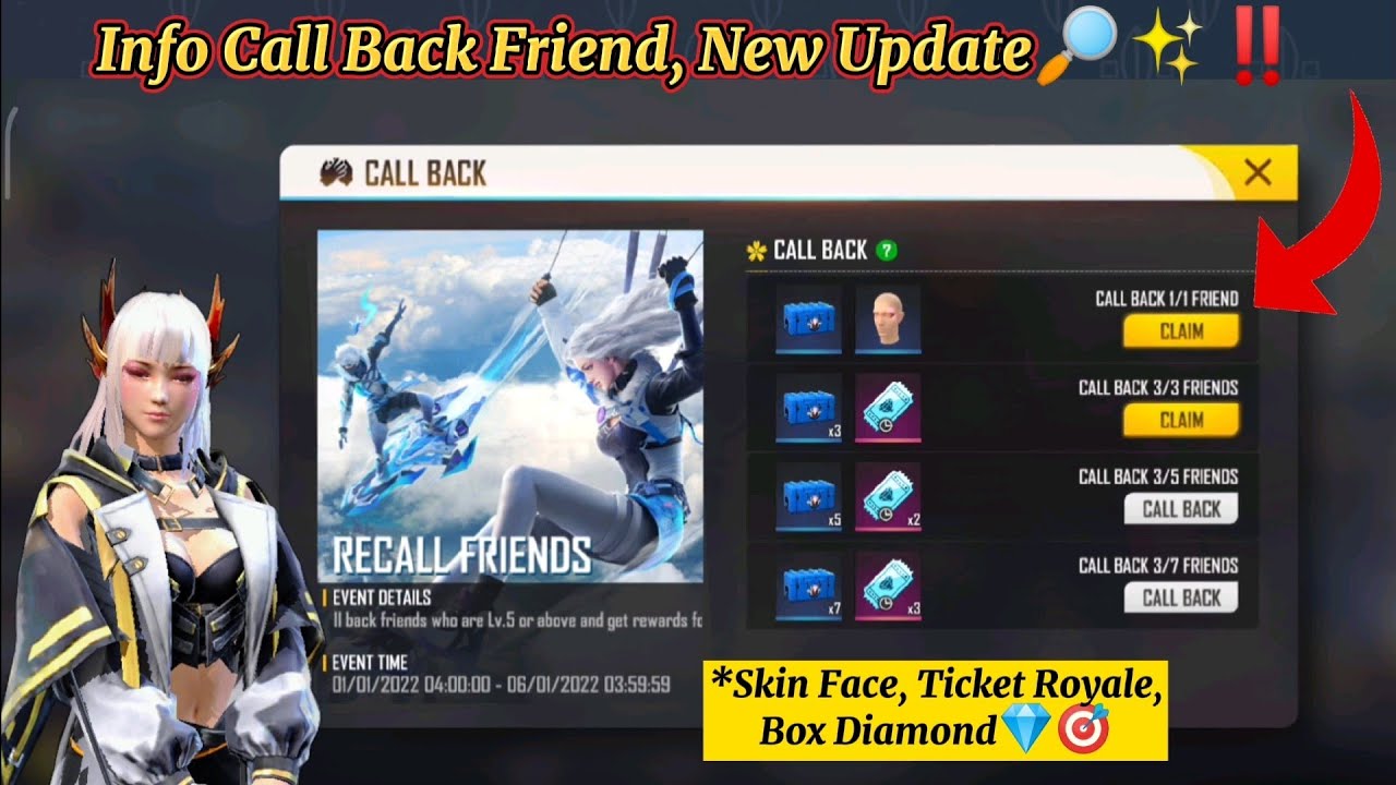 info Callback Friend‼️Update baru Account Level 5🔎✨⁉️~freefire/ff