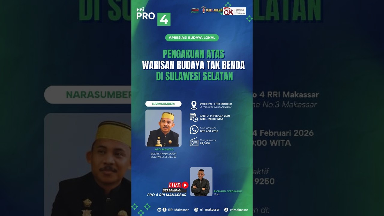 Pengakuan Atas Warisan Budaya Tak Benda di Sulawesi Selatan - Sabtu, 14 Februari 2026