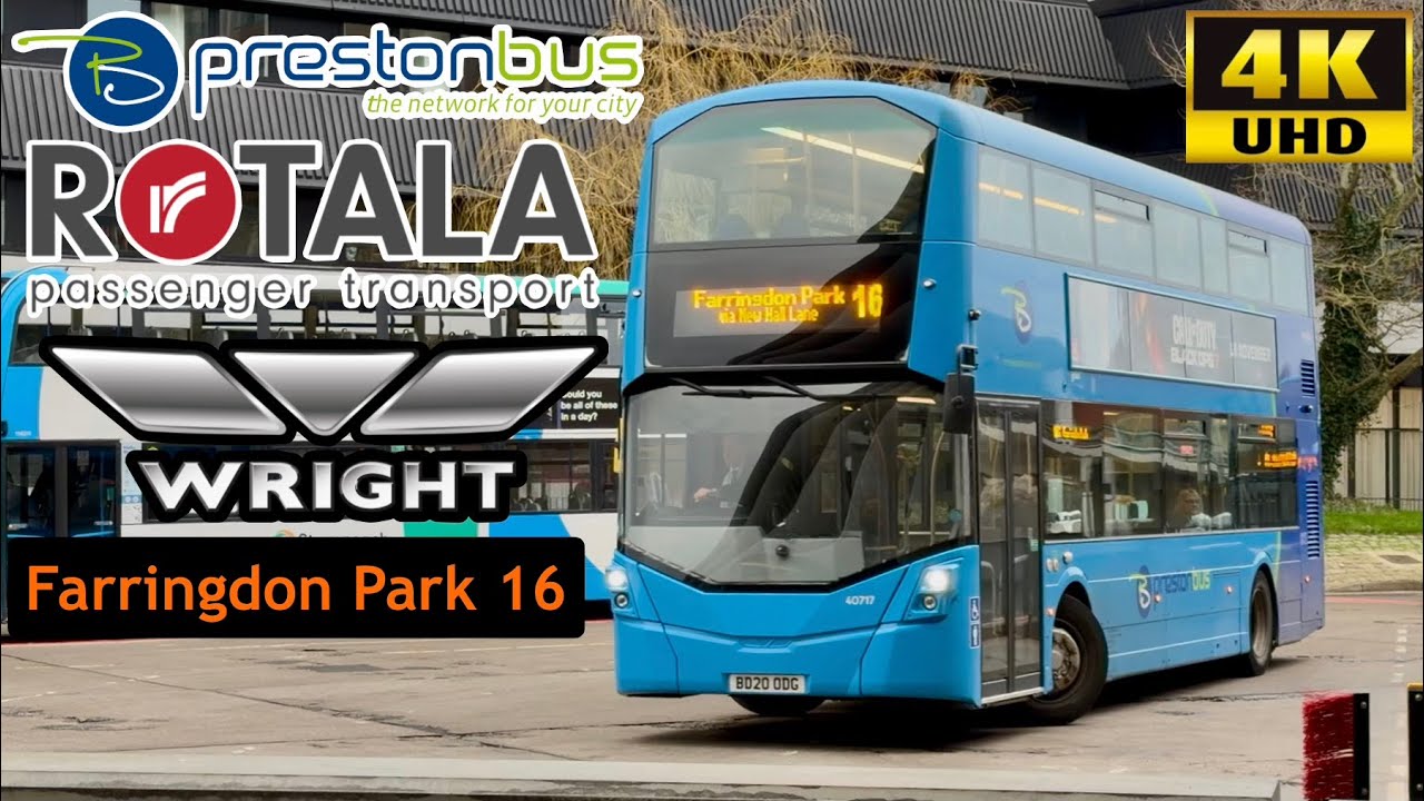 Lancashire bus ride route 16 Preston Bus Station to Farringdon Park full visual Wright Streetdeck