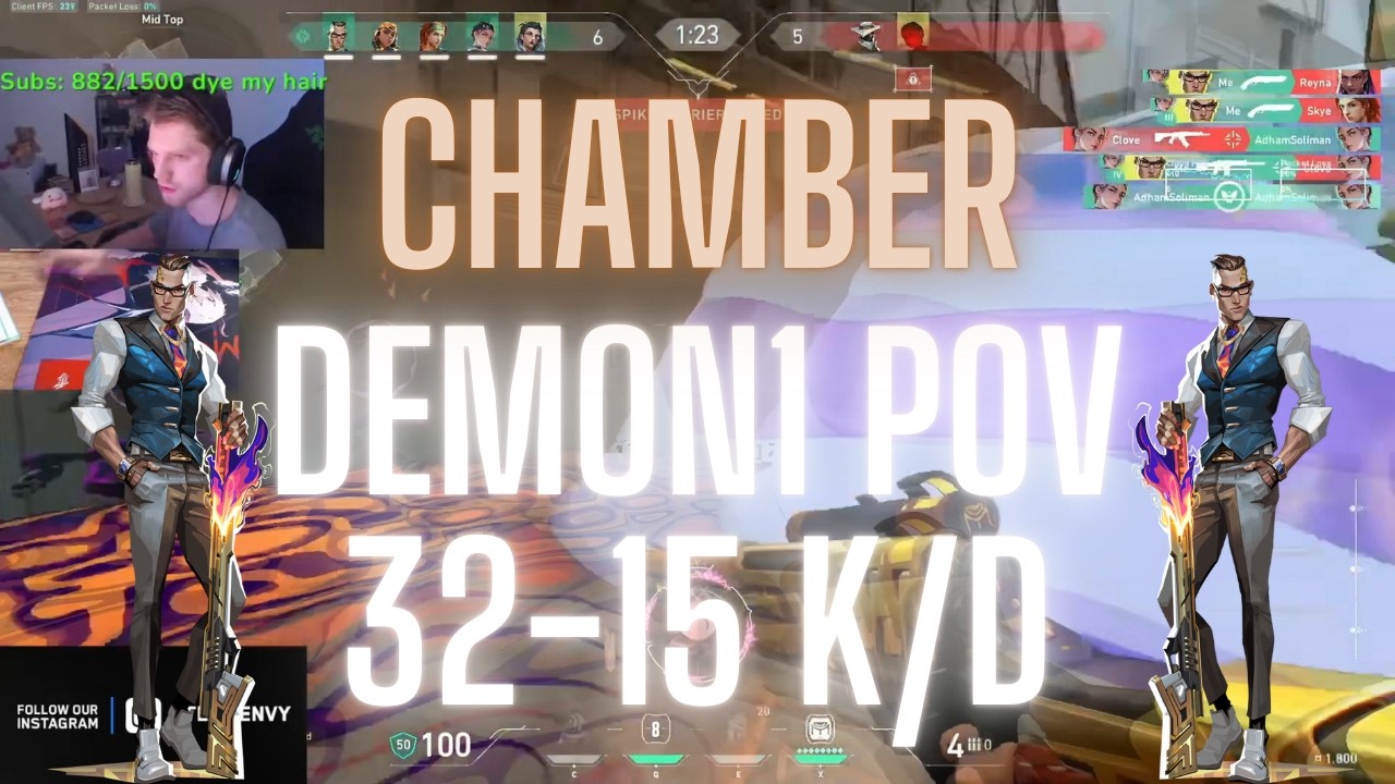 ENVY Demon1 POV Chamber on Split 32-15 K/D (VALORANT Pro POV)
